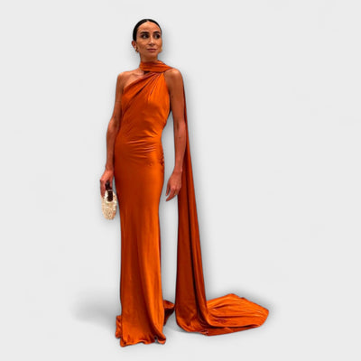 Elegantes Off-Shoulder Halter Maxikleid