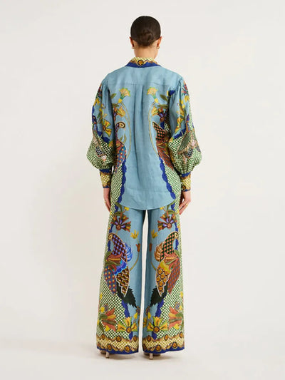 Joline- Modisches Set mit bedruckten Blasenärmeln