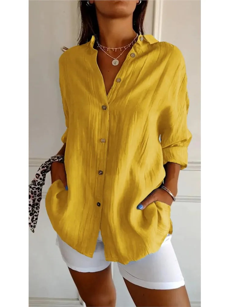 Yvonne™ | Weiche, Atmungsaktive Baumwollbluse – Für Komfort und stilvolle Eleganz