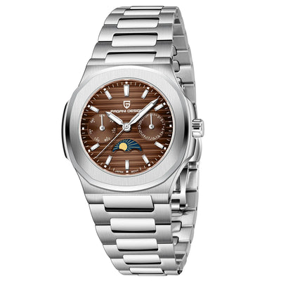 PAGANI DESIGN 2025 Luxus Quarzuhren für Herren Chronograph mit Mondphasen- und Datumsanzeige