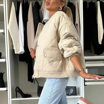 Damen Bomberjacke mit Teddyfutter