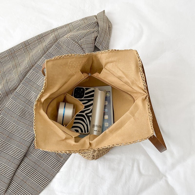 Vegane Leder Tote Bag – Minimalistische Große Schultertasche