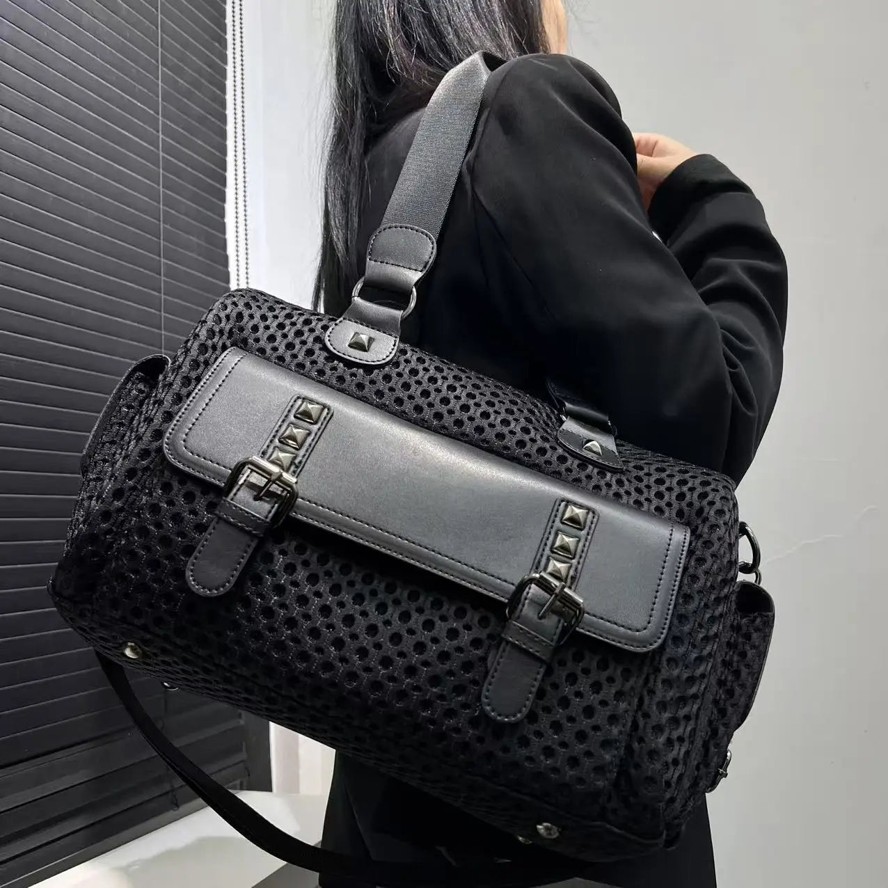 Damen Y2K Street Retro Punk Handtasche – Große Kapazität, Stilvolles Splicing Design