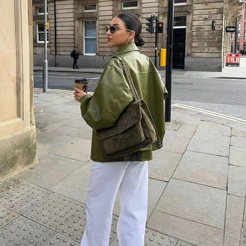 Olive | Oversized Jacke