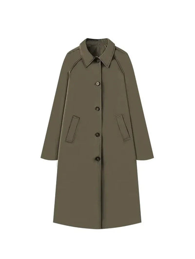 Farah | Langer Trenchcoat Mit Karofutter