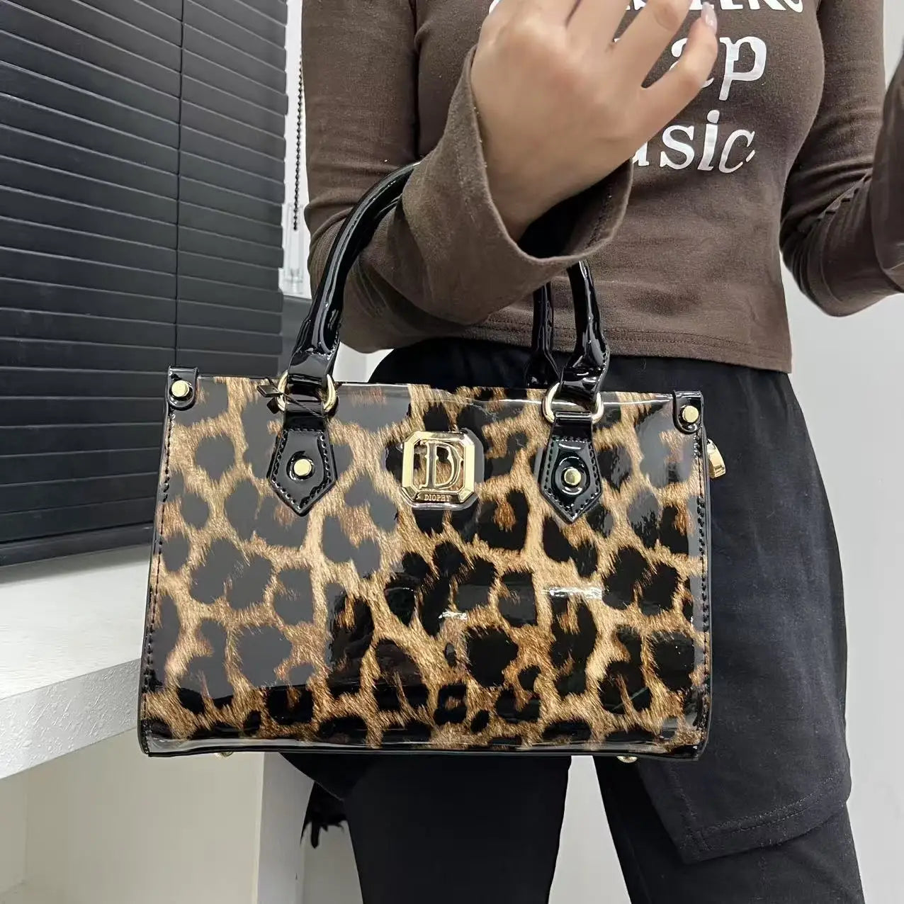 Damen Leopard Print Tragetasche Mit Großem Fassungsvermögen – Modische Schultertasche