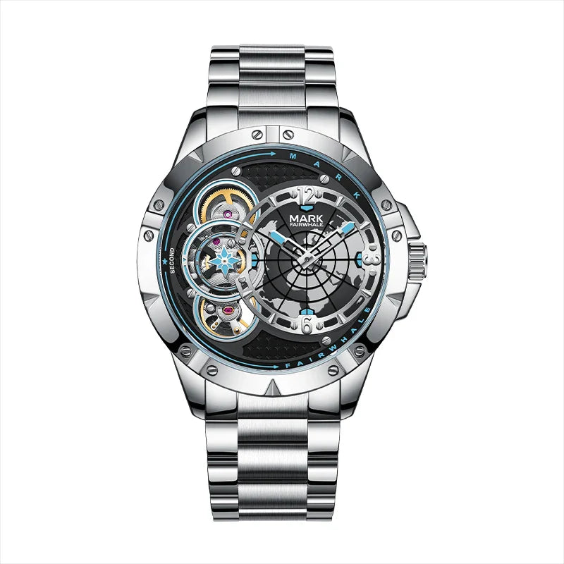 Mark Fairwhale Herrenuhr Automatik Mechanical Tourbillon Wasserdicht 2025 | Modische Business Armbanduhr