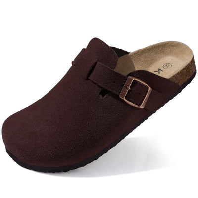 Clark Suede Komfort Clog - Karamellfarbenes Wildleder mit Ergonomischem Kork-Fußbett