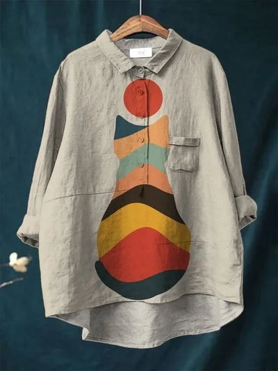 Thalia™ – Künstlerisches T-Shirt mit Katzen-Print