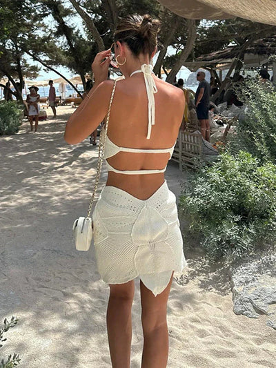 Aislyn Strickkleid für Damen – Elegantes, Atmungsaktives Sommerkleid mit Flatterndem Schnitt