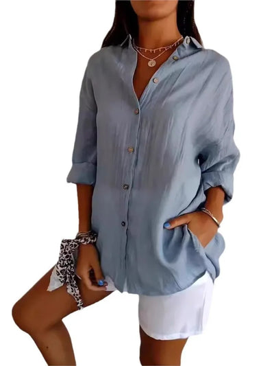 Yvonne™ | Weiche, Atmungsaktive Baumwollbluse – Für Komfort und stilvolle Eleganz