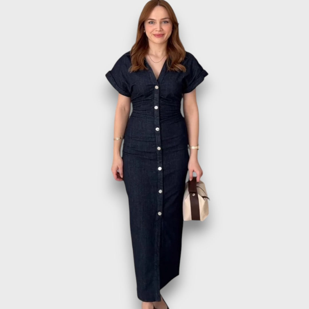 Venera – Figurnahes Hemdblusenkleid mit Knopfleiste