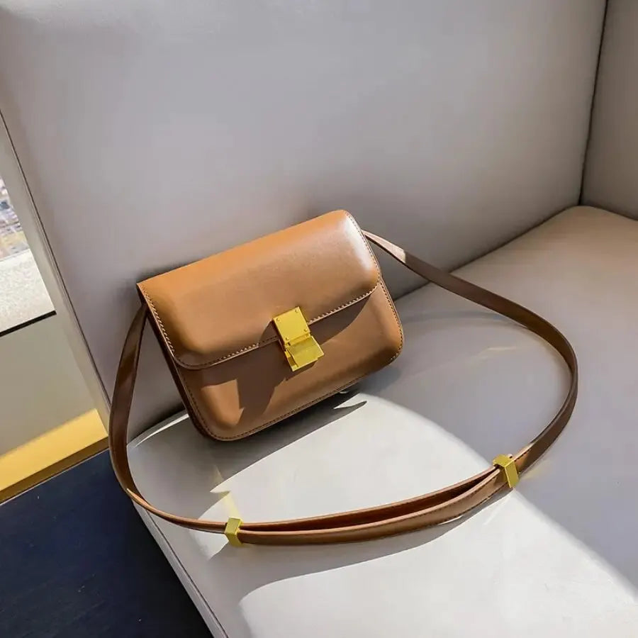 Modische Quadratische Crossbody Tasche Mit Schlossverschluss Für Damen – Vielseitig Und Geräumig
