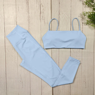 Set mit Hochgeschnittenen Leggings und Kurzen Ärmeln