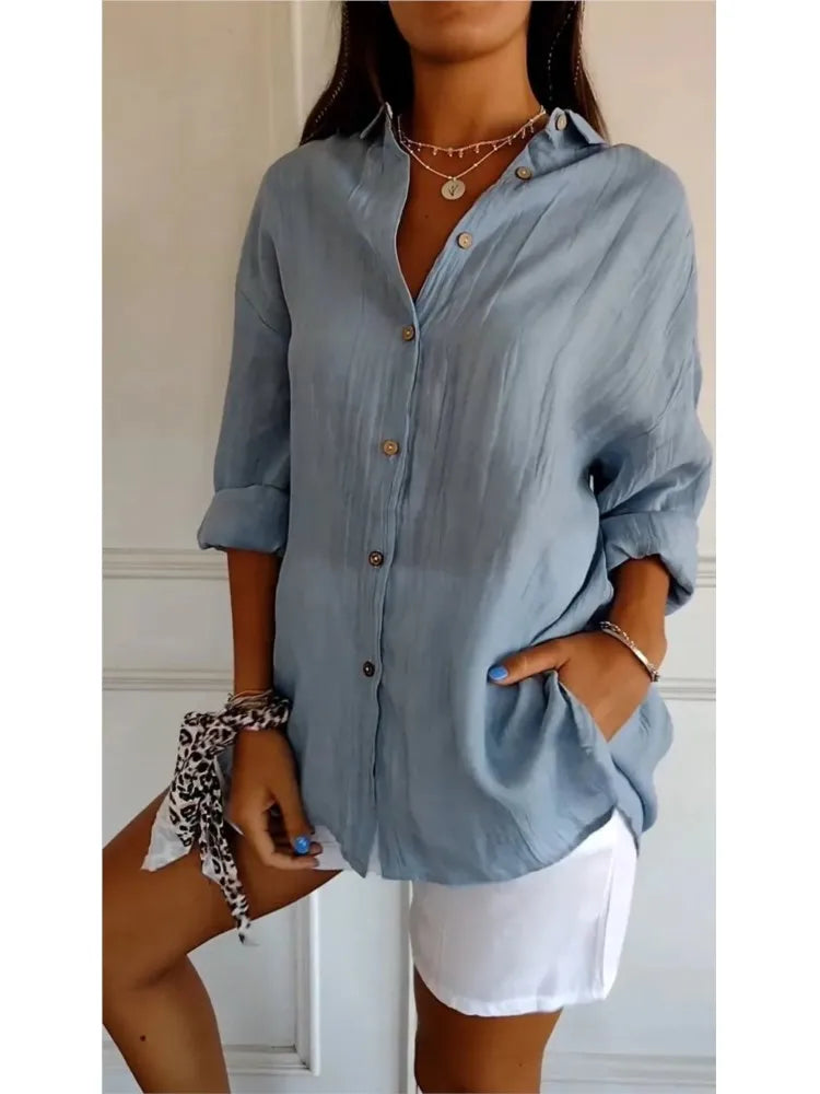 Yvonne™ | Weiche, Atmungsaktive Baumwollbluse – Für Komfort und stilvolle Eleganz