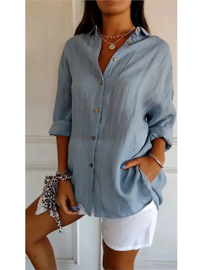 Yvonne™ | Weiche, Atmungsaktive Baumwollbluse – Für Komfort und stilvolle Eleganz