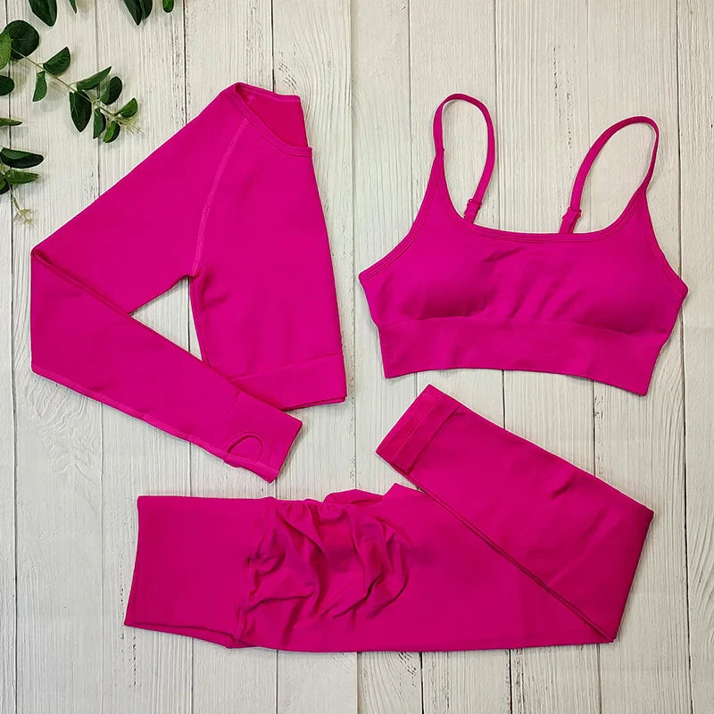 Yoga Set Langarmoberteil Fitnesshose 2-teilig - Atmungsaktiv & Bequem für Frauen