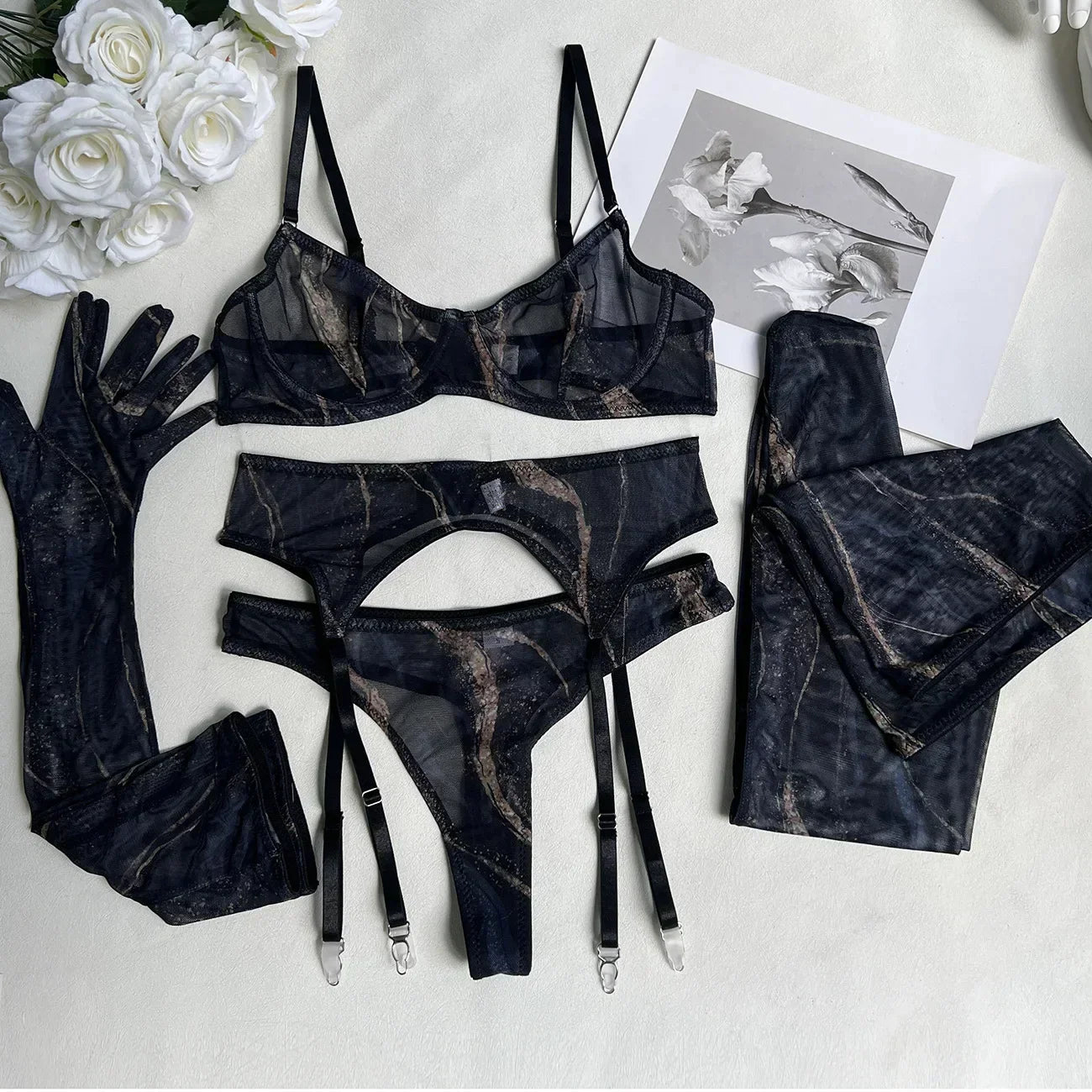 Serena™ | 5-teiliges Tie Dye Dessous Set – Sinnlichkeit in lebendigen Farben