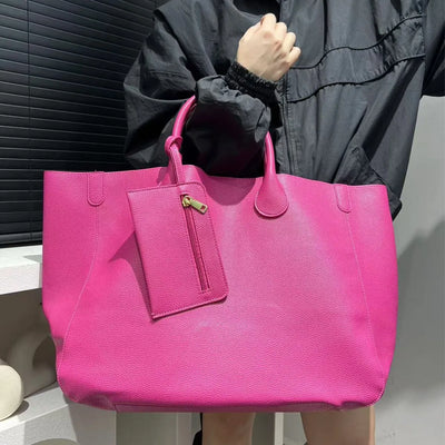 Damen Modische Vegane Leder Oversized Handtasche – Großes Volumen, Vielseitige Einkaufstasche