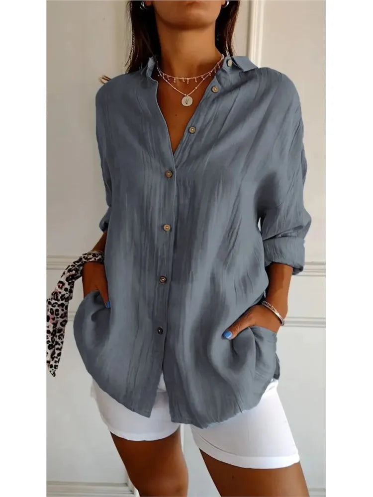 Yvonne™ | Weiche, Atmungsaktive Baumwollbluse – Für Komfort und stilvolle Eleganz