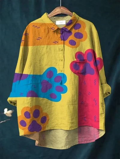 Thalia™ – Künstlerisches T-Shirt mit Katzen-Print