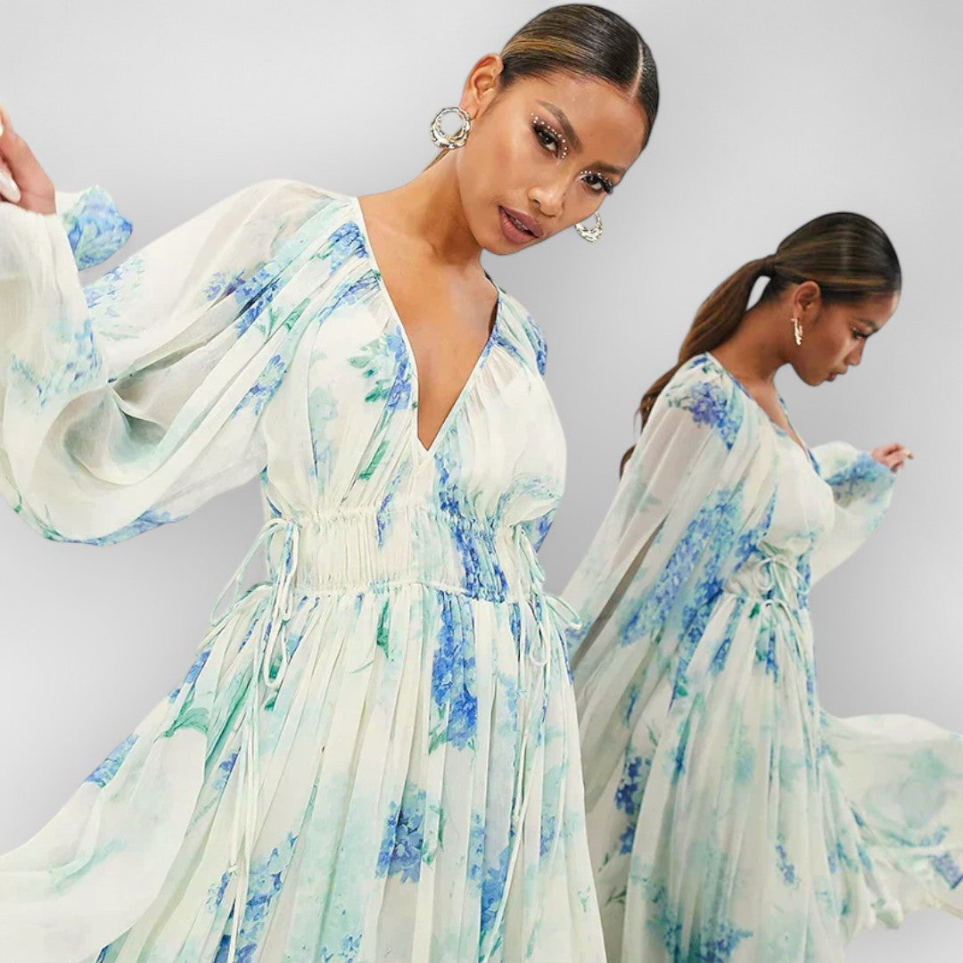 Vivia | Premium-Samtkleid in Hellblau