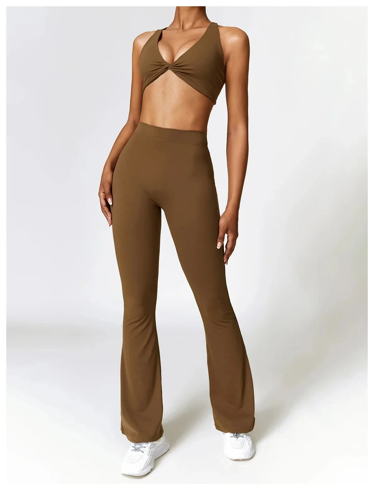 2-Teiliges Nahtlose Leggings Fitness Set Für Damen: High-Waist Leggings Mit Sport-BH