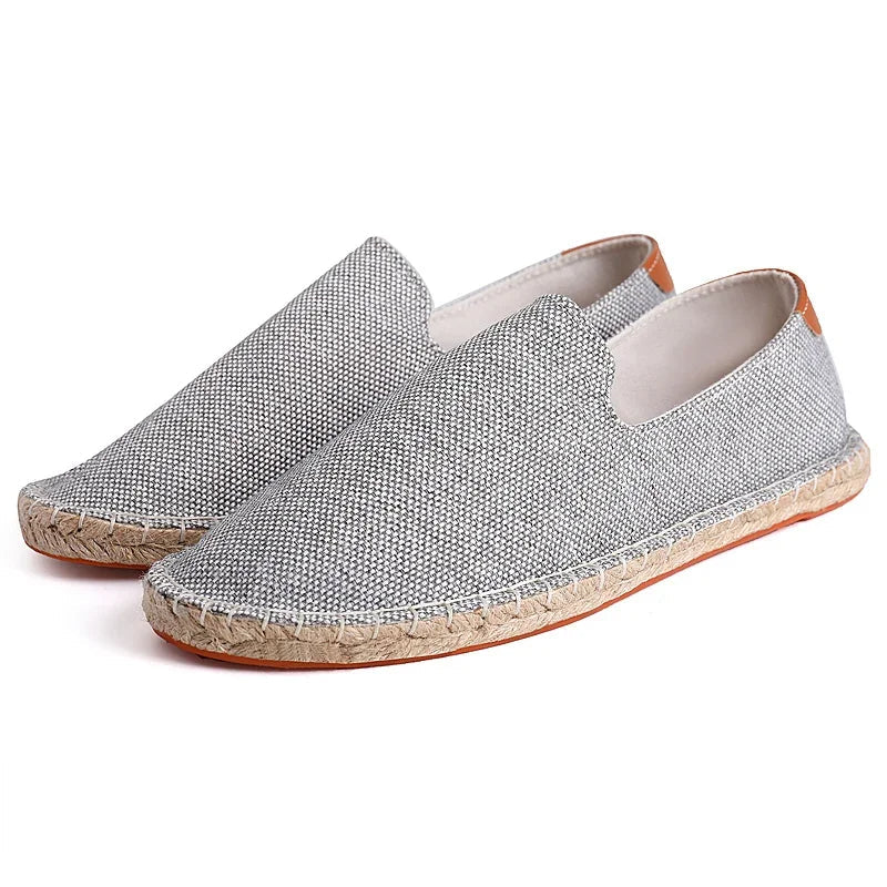 Arden™ Unisex Espadrille Beige – Bequeme Leinenslipper mit Handgenähter Juteschnur