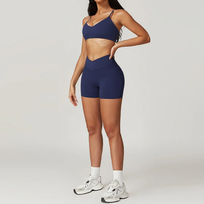 Kurze Fitness Kombination, Elegante Trainingsbekleidung