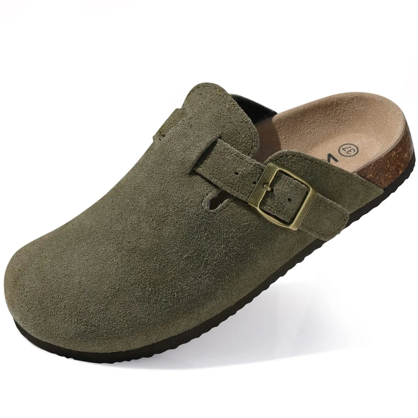 Clark Suede Komfort Clog - Karamellfarbenes Wildleder mit Ergonomischem Kork-Fußbett
