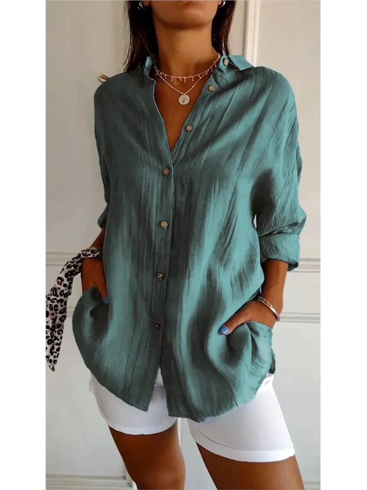 Yvonne™ | Weiche, Atmungsaktive Baumwollbluse – Für Komfort und stilvolle Eleganz