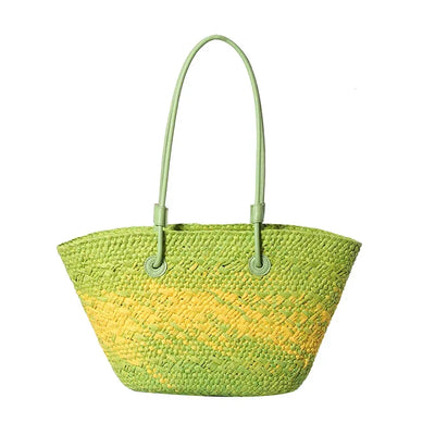 Französische Luxus Strandtasche Damen – Handgefertigte Raffia Sommertasche