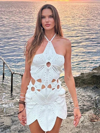 Aislyn Strickkleid für Damen – Elegantes, Atmungsaktives Sommerkleid mit Flatterndem Schnitt