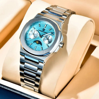 PAGANI DESIGN 2025 Luxus Quarzuhren für Herren Chronograph mit Mondphasen- und Datumsanzeige