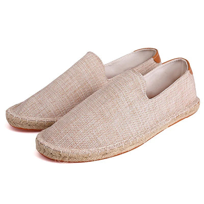 Arden™ Unisex Espadrille Beige – Bequeme Leinenslipper mit Handgenähter Juteschnur