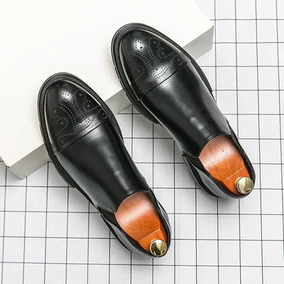 Bellmoor™ Klassischer Chelsea Loafer aus PU-Leder mit Mahagoni-Finish und Rutschfester Sohle