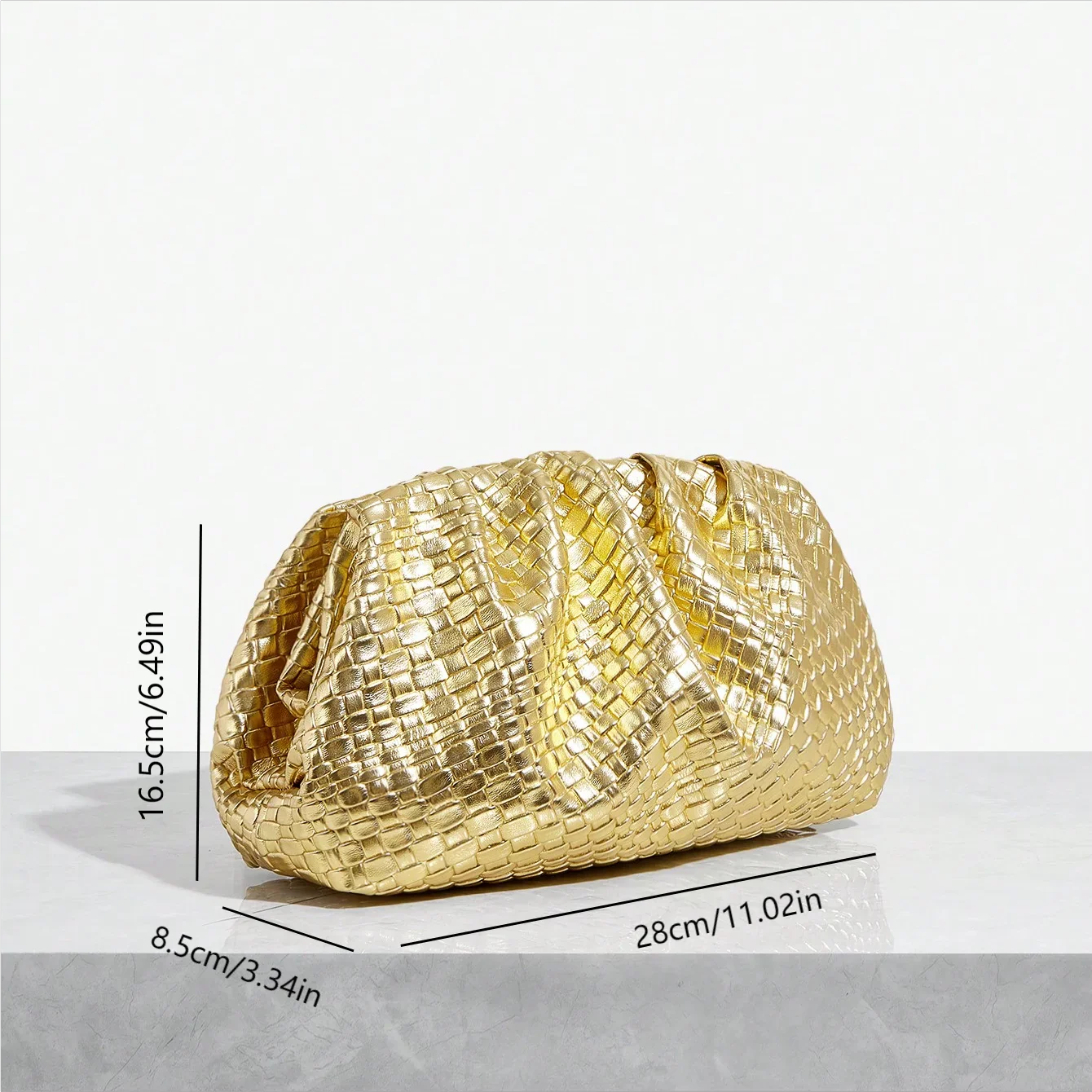 Damen Hochwertige Geprägte Woven Handtasche Mit Leichtem Clip Für Partys, Hochzeiten Und Veranstaltungen