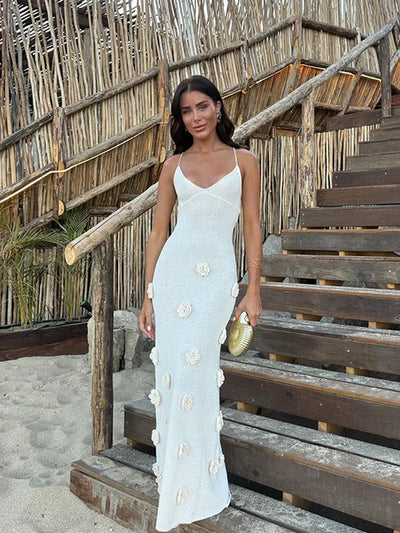 Ilona | Langes Neckholder-Kleid mit schmalen Trägern