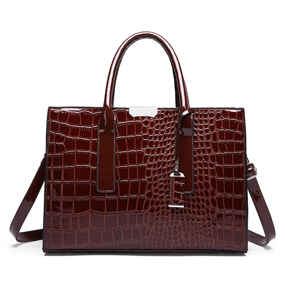 CROCODILE |  Trendige Designer Kroko Handtasche