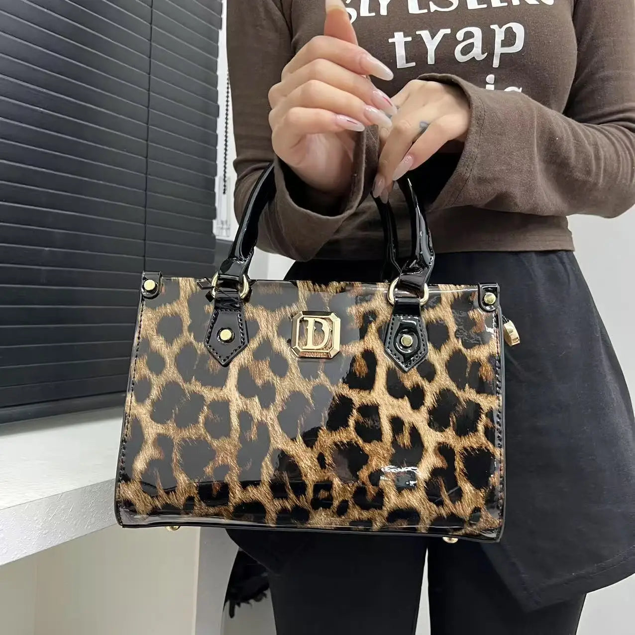 Damen Leopard Print Tragetasche Mit Großem Fassungsvermögen – Modische Schultertasche