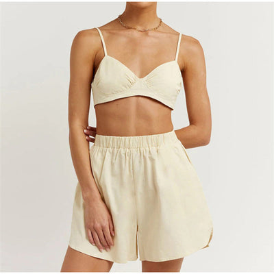 Elegantes dreiteiliges Damen-Ensemble aus Leinen – Sophia