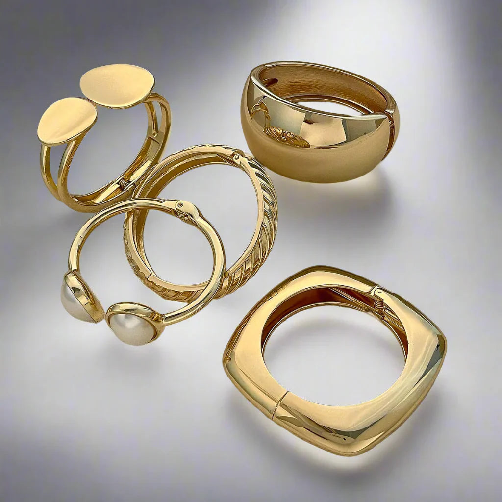 Vintage Chunky Damen Armreif Gold Modeschmuck