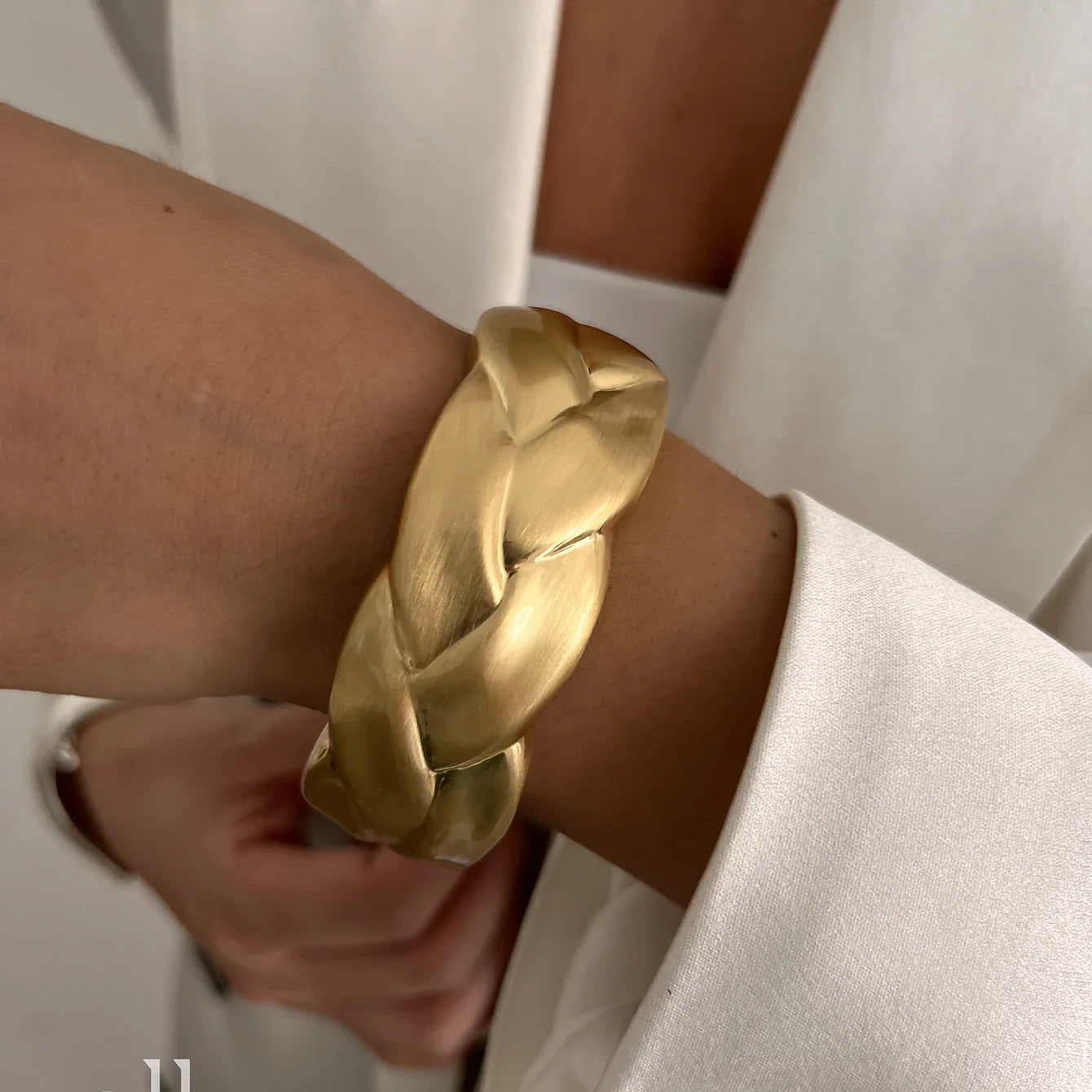 Stilvolle Vintage Damen Armreif Geometrisch Golden Silber