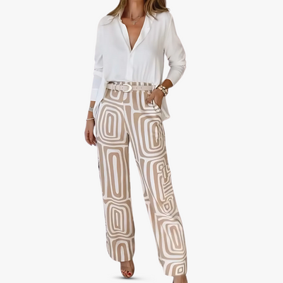 Elegantes Damen Hosenanzug Set aus Leinen