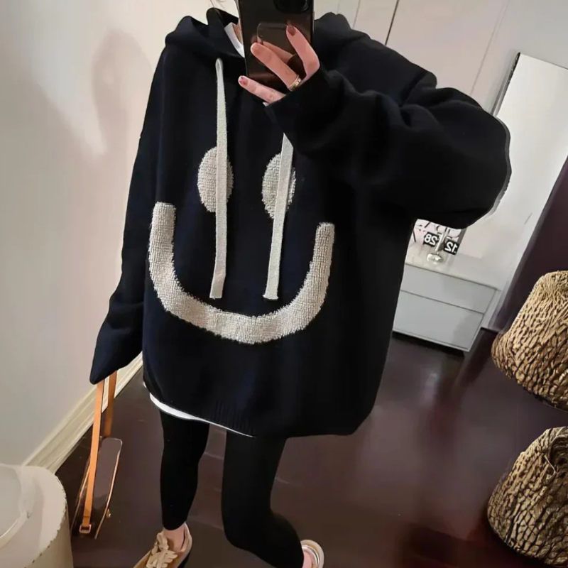 Olga | ozy Smiley Design Damen Kapuzenpulli