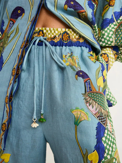 Joline- Modisches Set mit bedruckten Blasenärmeln