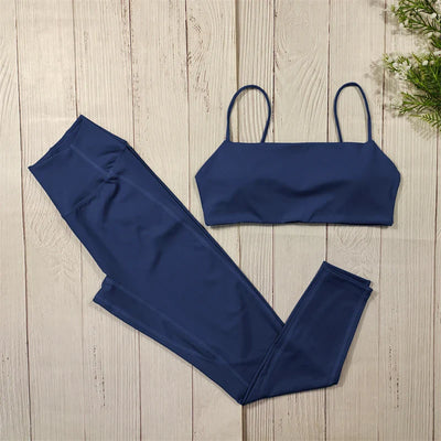 Set mit Hochgeschnittenen Leggings und Kurzen Ärmeln