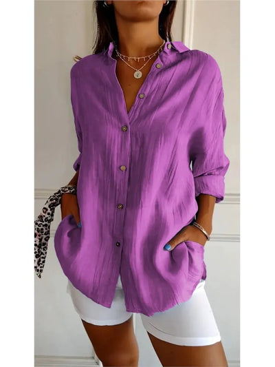 Yvonne™ | Weiche, Atmungsaktive Baumwollbluse – Für Komfort und stilvolle Eleganz