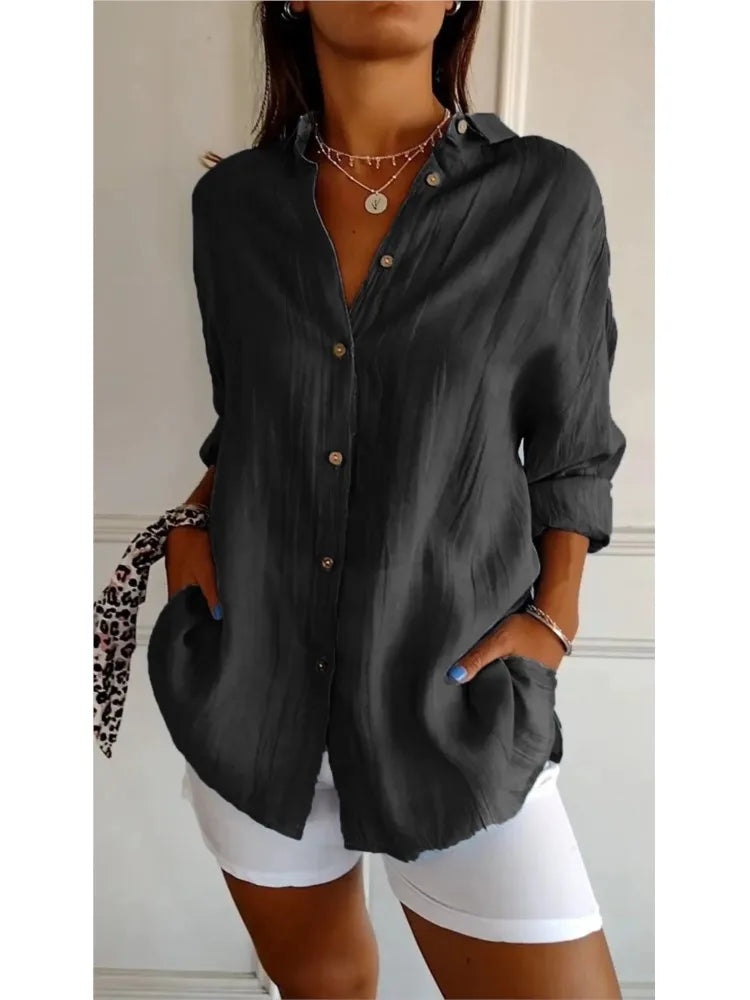 Yvonne™ | Weiche, Atmungsaktive Baumwollbluse – Für Komfort und stilvolle Eleganz