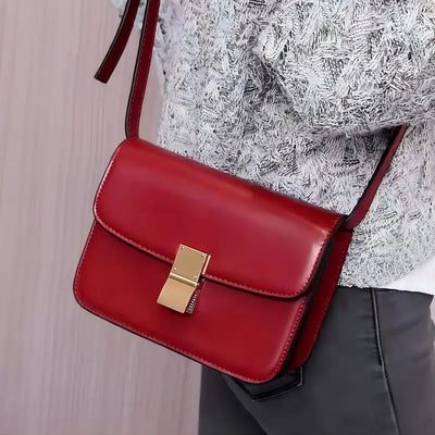 Modische Quadratische Crossbody Tasche Mit Schlossverschluss Für Damen – Vielseitig Und Geräumig